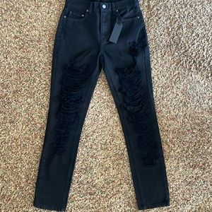 Carmar Black Ripped Jeans size 26 NWT